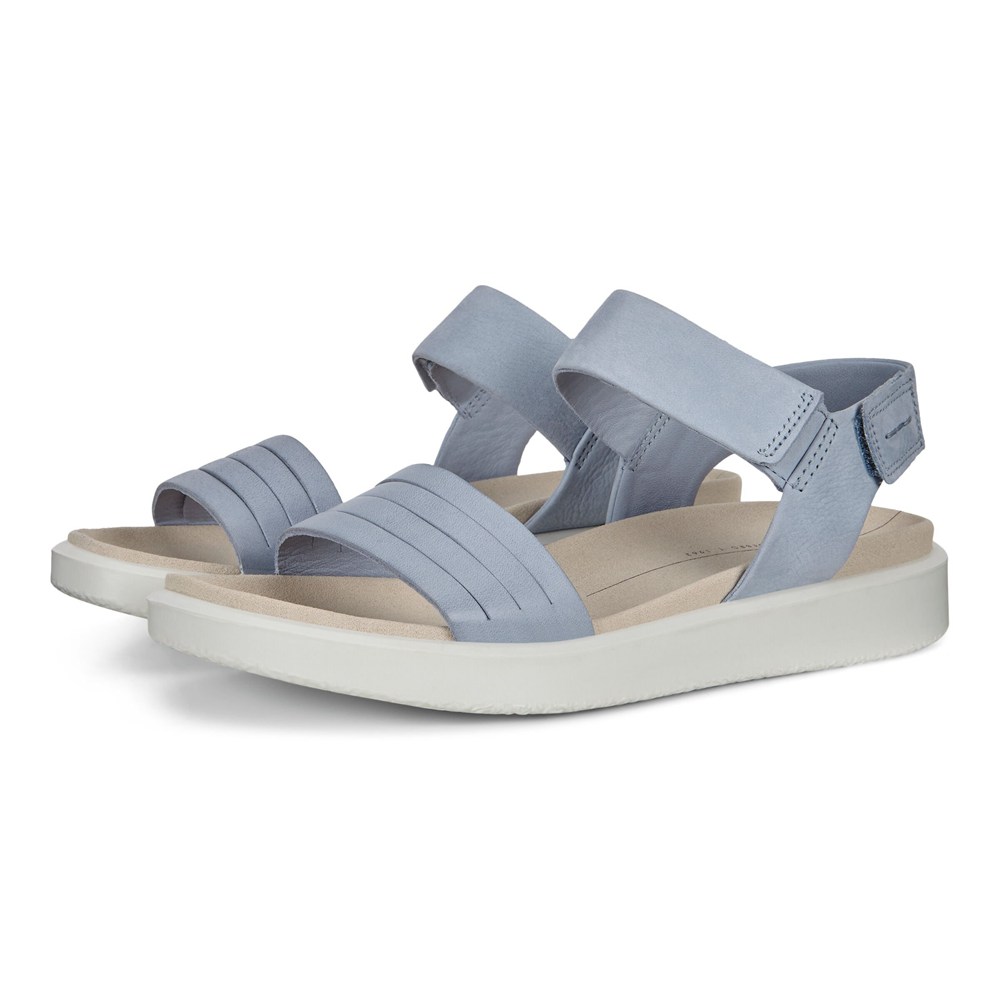 ECCO Womens Sandals Blue - Flowt Flat - BWV-615370